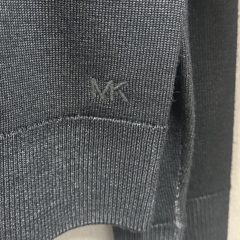 Michael Kors Men’s XXL Sweater Half Zip Washed Black 100% Extrafine Merino Wool - Picture 4 of 10